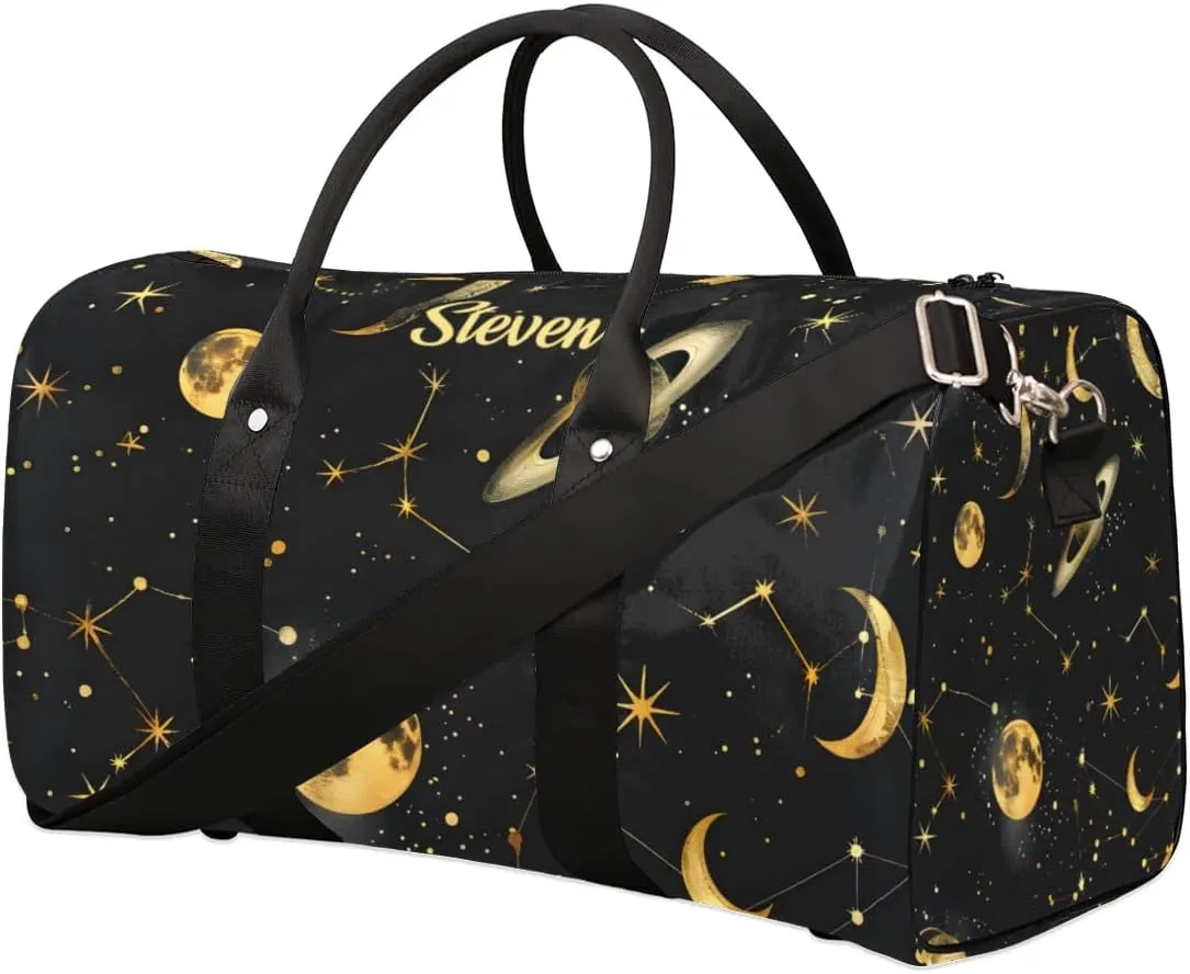 Personalized-Duffle-Bag for-Men-Women Traveling-Bag Overnight-Bag with-Name Gym-Bag Luggage-Bag Black-Travel-Bag