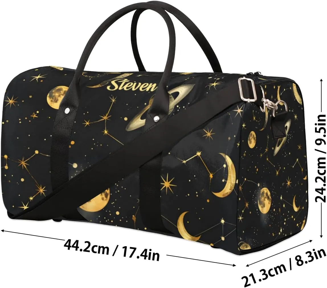 Personalized-Duffle-Bag for-Men-Women Traveling-Bag Overnight-Bag with-Name Gym-Bag Luggage-Bag Black-Travel-Bag