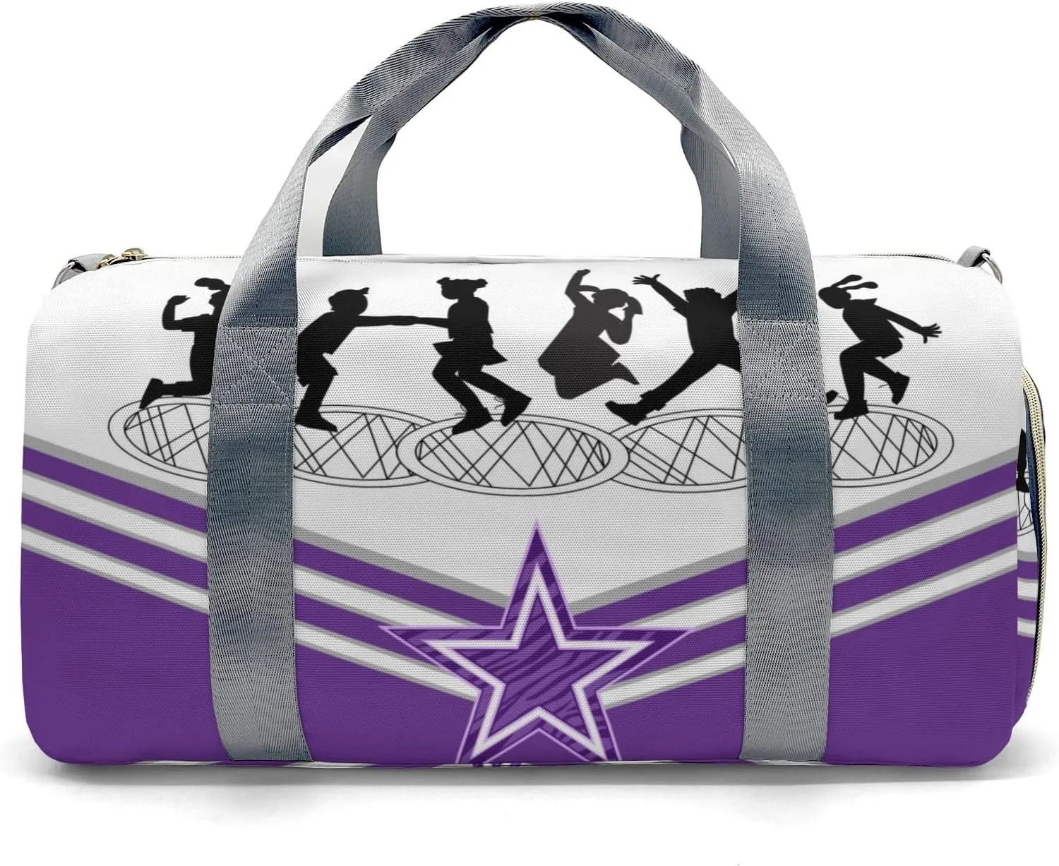 Personalized Gift Duffel Bag Jumping Trampoline Purple Athlete Multi-Function Travel Bag Fitness Travel Gear: Top Bags for Your Gym Essentials