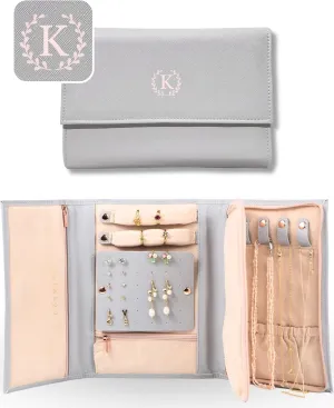 Personalized Initial Travel Jewelry Case - Monogram Custom Gifts For Women, Bridesmaid Proposal Gifts, Travel Jewelry Organizer, Customized Travel Jewelry Box, Birthday Gifts For Mom