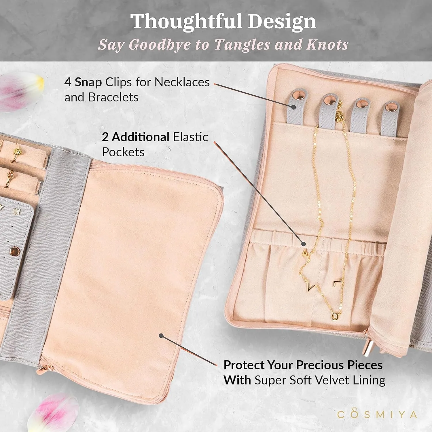 Personalized Initial Travel Jewelry Case - Monogram Custom Gifts For Women, Bridesmaid Proposal Gifts, Travel Jewelry Organizer, Customized Travel Jewelry Box, Birthday Gifts For Mom