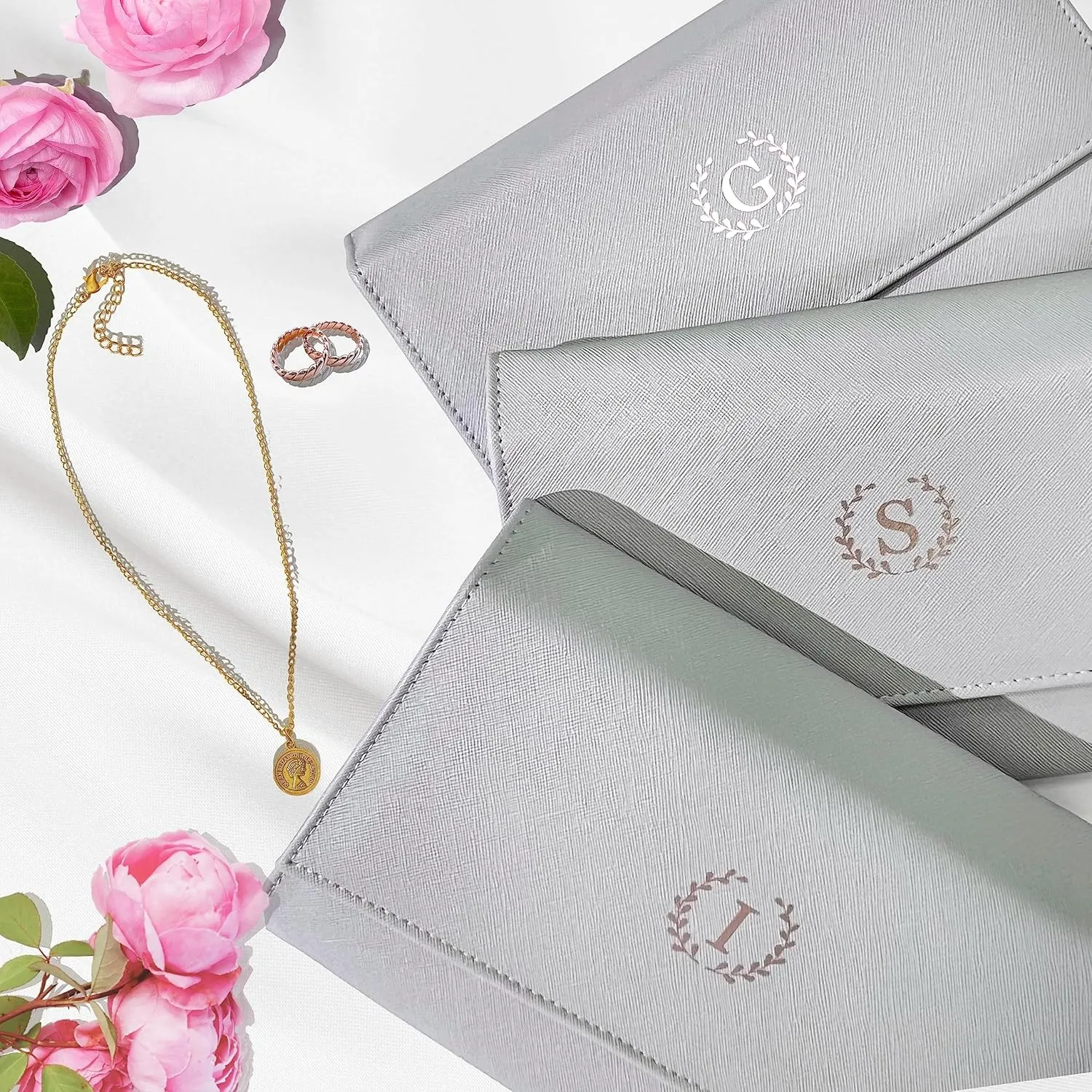Personalized Initial Travel Jewelry Case - Monogram Custom Gifts For Women, Bridesmaid Proposal Gifts, Travel Jewelry Organizer, Customized Travel Jewelry Box, Birthday Gifts For Mom