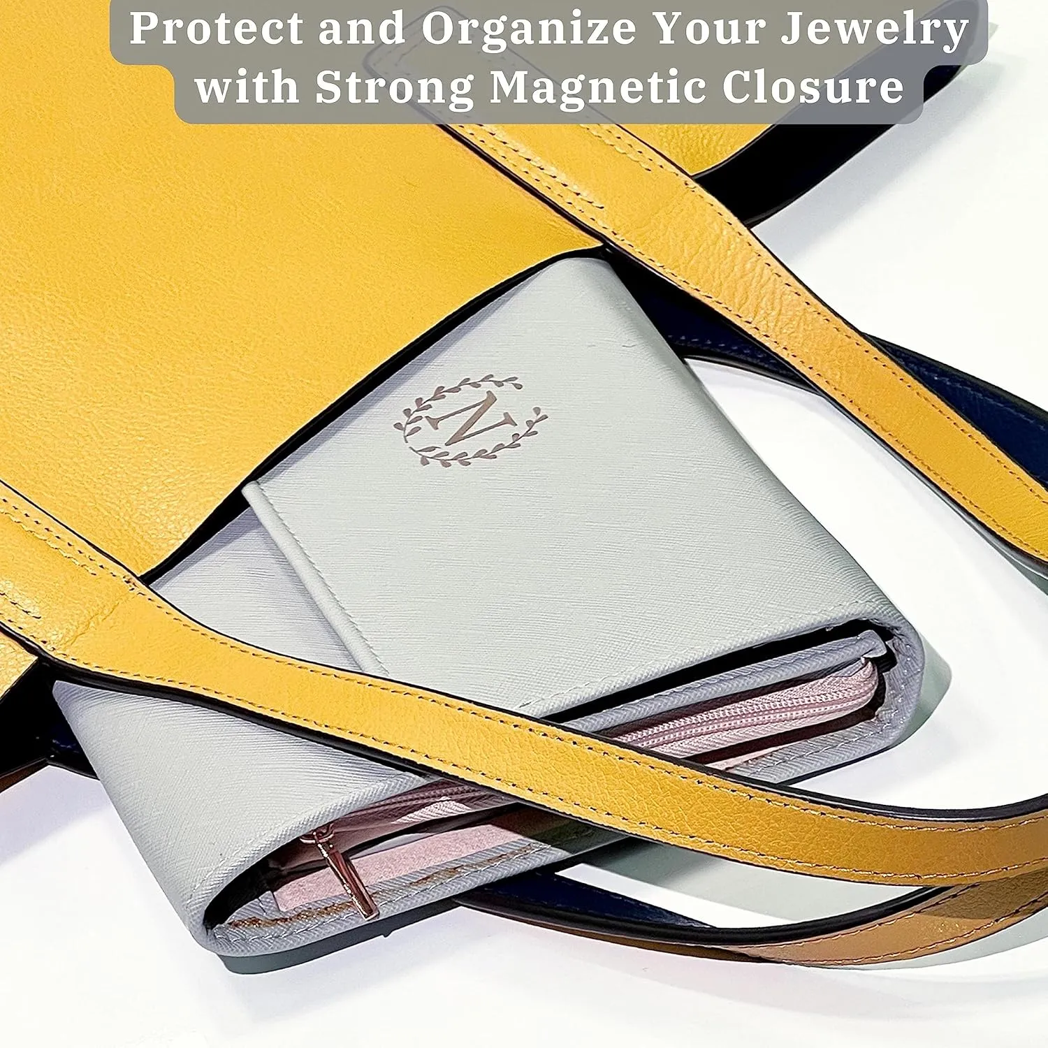 Personalized Initial Travel Jewelry Case - Monogram Custom Gifts For Women, Bridesmaid Proposal Gifts, Travel Jewelry Organizer, Customized Travel Jewelry Box, Birthday Gifts For Mom