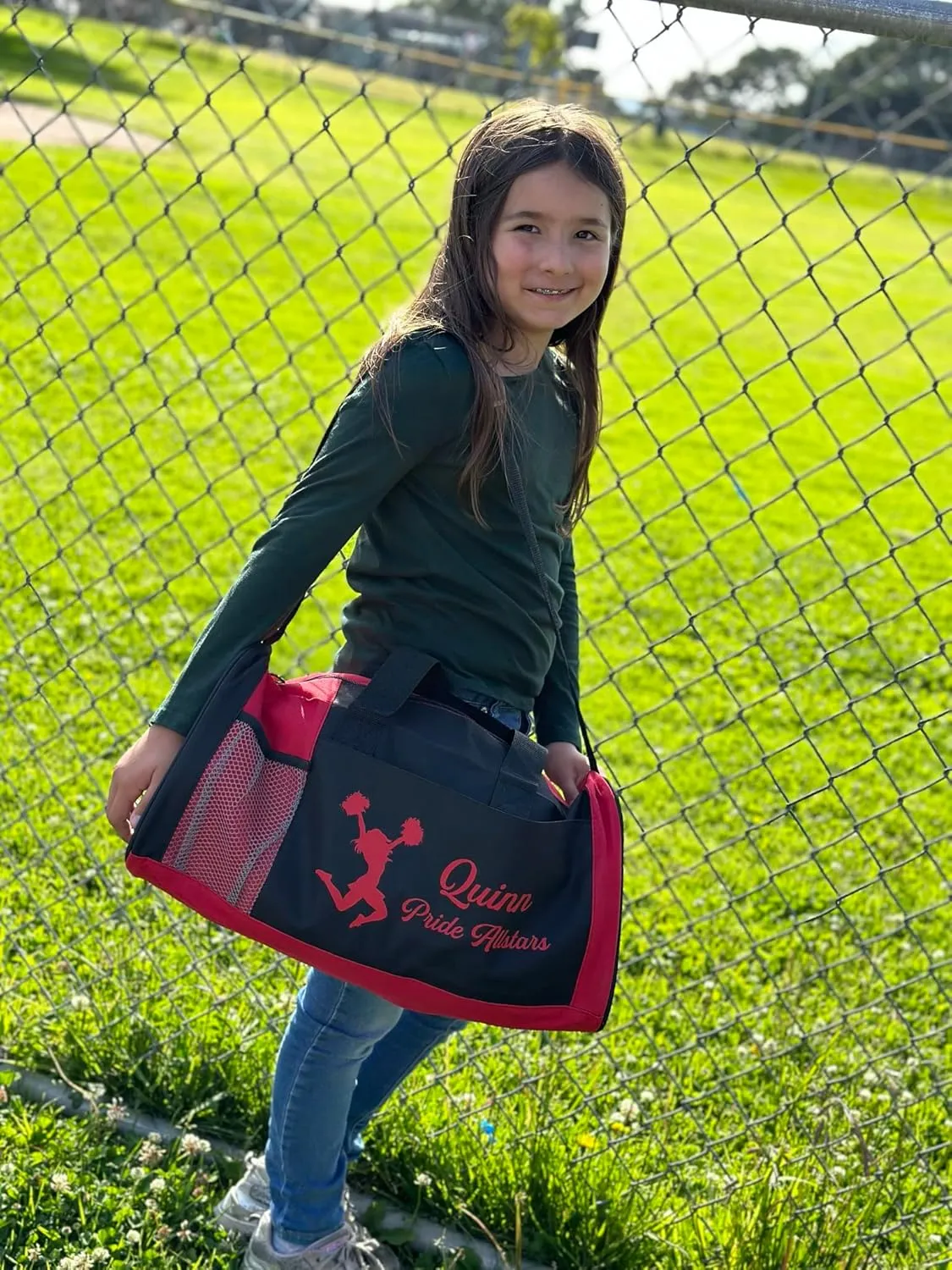 Personalized Kids 18 Inch Sport Duffel Bag With Custom Name & Text - Martial Arts Female