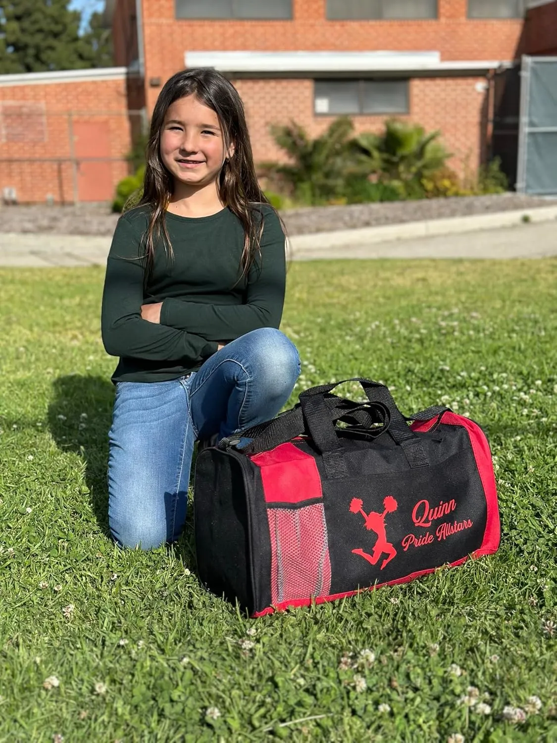 Personalized Kids 18 Inch Sport Duffel Bag With Custom Name & Text - Martial Arts Female