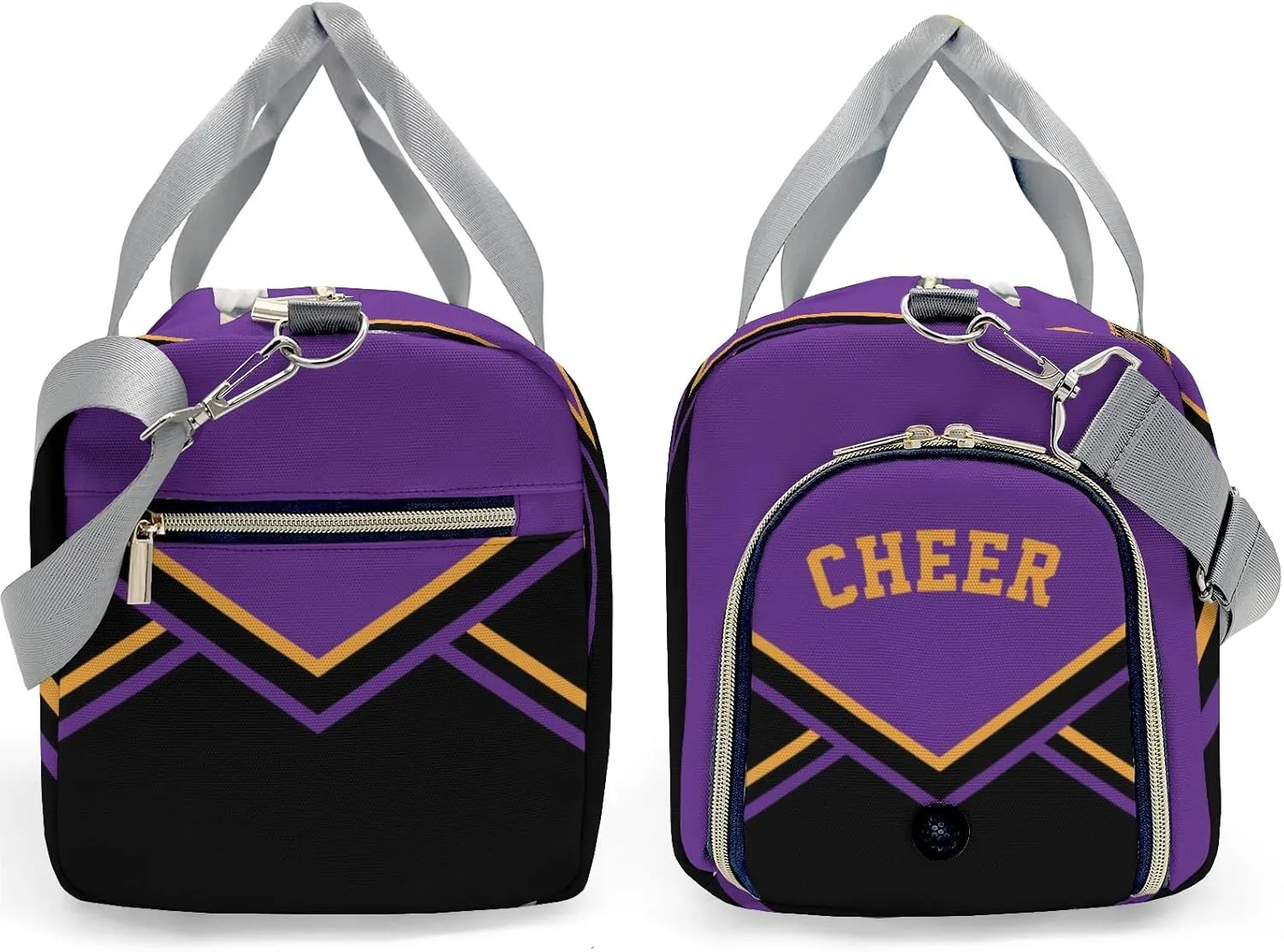 Personalized Multi-Function Travel Cheer Black Purple Cheerleader Duffel Handbag Large Capacity Women Men Gym Yoga Ballet with Name