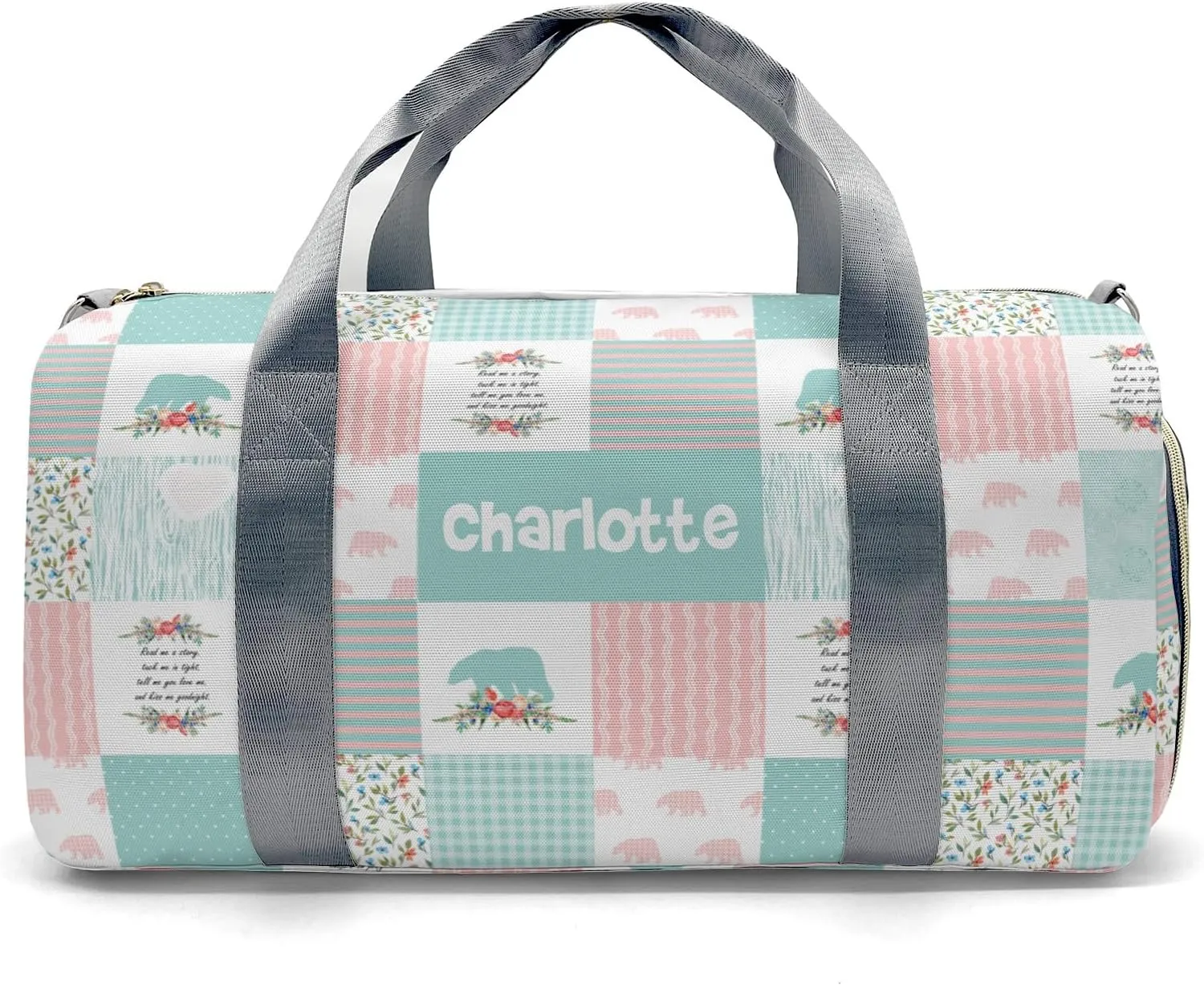 Personalized Name Duffel Bag Wild One Bear Pink Green Ultimate Travel Bags: Your Companion for Every Adventure