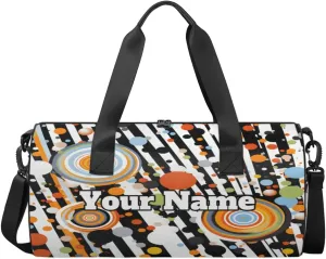 Personalized Polka Dots Sport Gym Bag, Custom Name Duffel Bags for Men, Waterproof Custom Sport Duffel Bag, Gymnastics Dance, Stripes