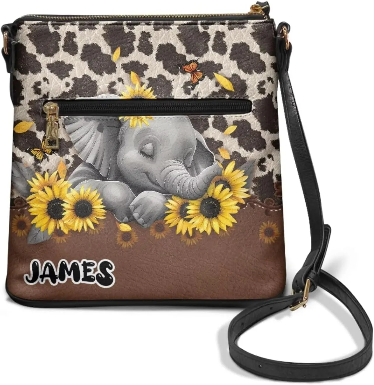 Personalized Purse for Women Custom Leather Crossbody Bag with Name Customized Hobo Bag with Zipper