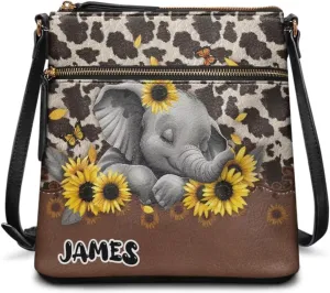 Personalized Purse for Women Custom Leather Crossbody Bag with Name Customized Hobo Bag with Zipper