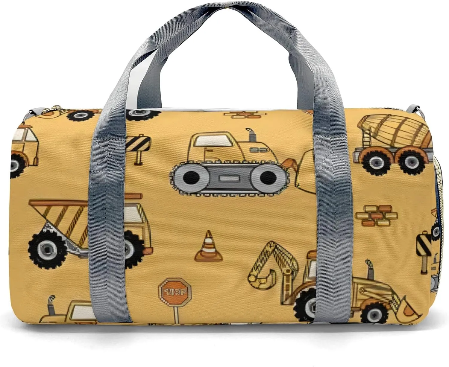 Personalized Stop Work Trucks Duffel Bag,Customized Sport Player Travel Bag for Gifts