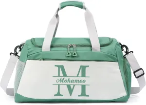 Personalized Travel Duffel Bag: Custom Large Waterproof Travel Bag with Name and Letter - Travel Luggage Bag with Shoes Compartment for Women Men