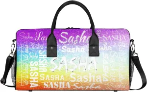 Personalized Travel Duffel Bag with Name, Custom Gymnastics Cheer Dance Gym Duffel Bag for Women Men Overnight Weekender Bag Birthday Gifts, Colorful Glitter Shine (No Glitter)