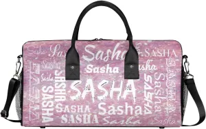 Personalized Travel Duffel Bag with Name, Custom Gymnastics Cheer Dance Gym Duffel Bag for Women Men Overnight Weekender Bag Birthday Gifts, Rose Pink Glitter (No Glitter)