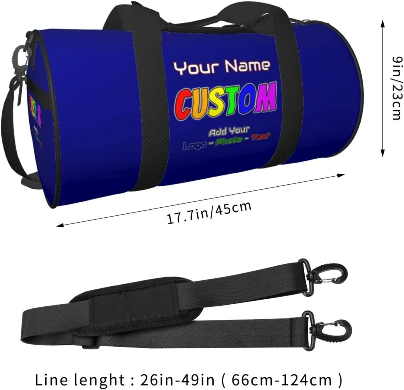 Personalzied Duffle Bags Unisex Custom Gym Sports Bags Customized Tote Bags For Travel Yoga Golf Customized Gifts Navy Blue