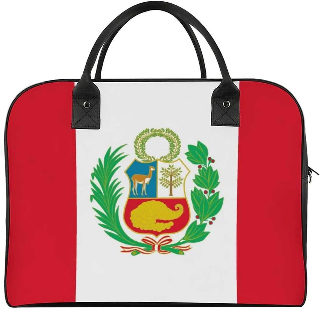 Peruvian Flag Duffle Bag for Travel Crossbody Sports Tote Gym Bag Shoulder Weekender Overnight Bag