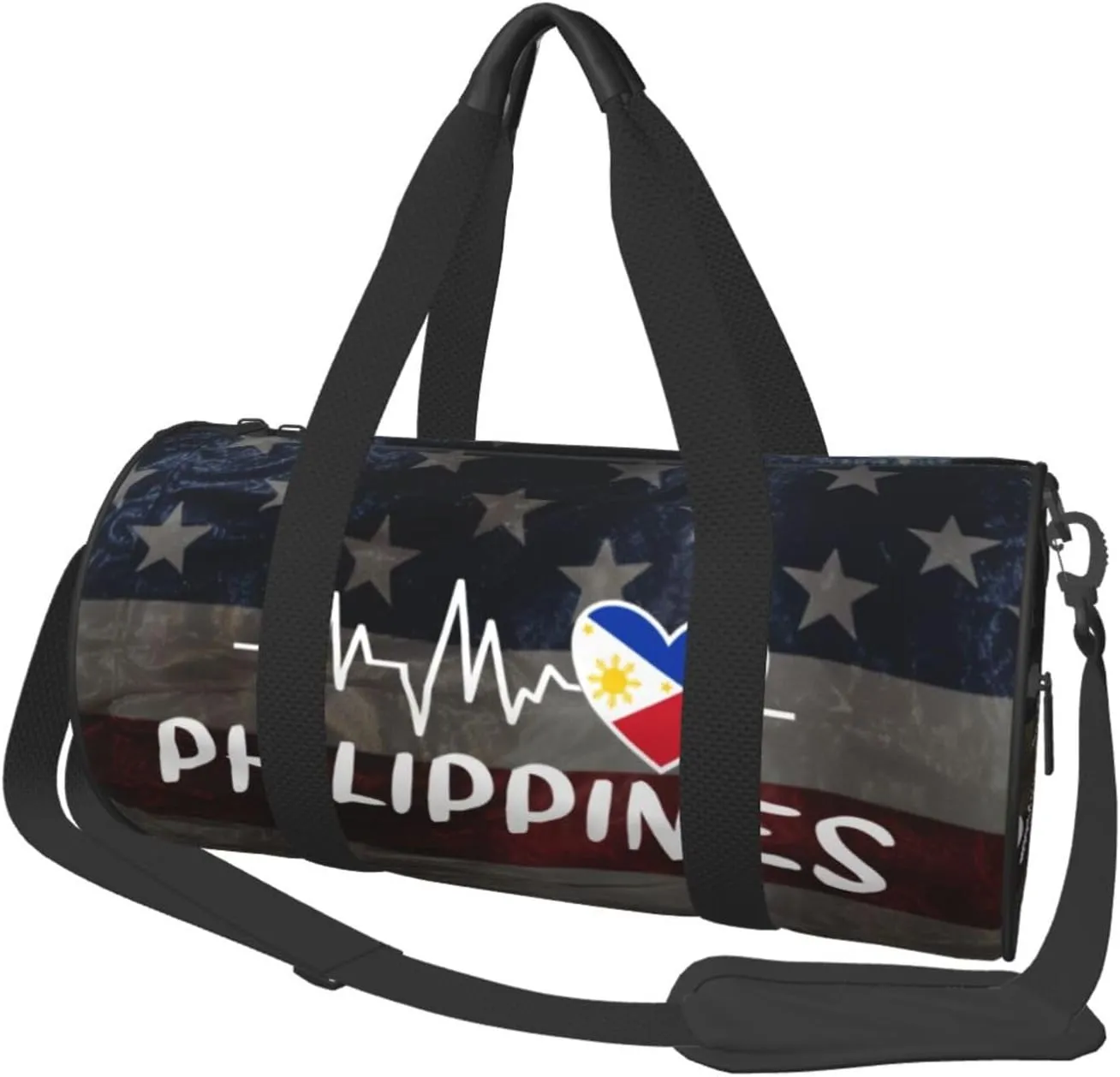 Philippines Heartbeat Duffel Bag Gym Bag Travel Sports Tote Large Foldable Beach Swim Yoga9