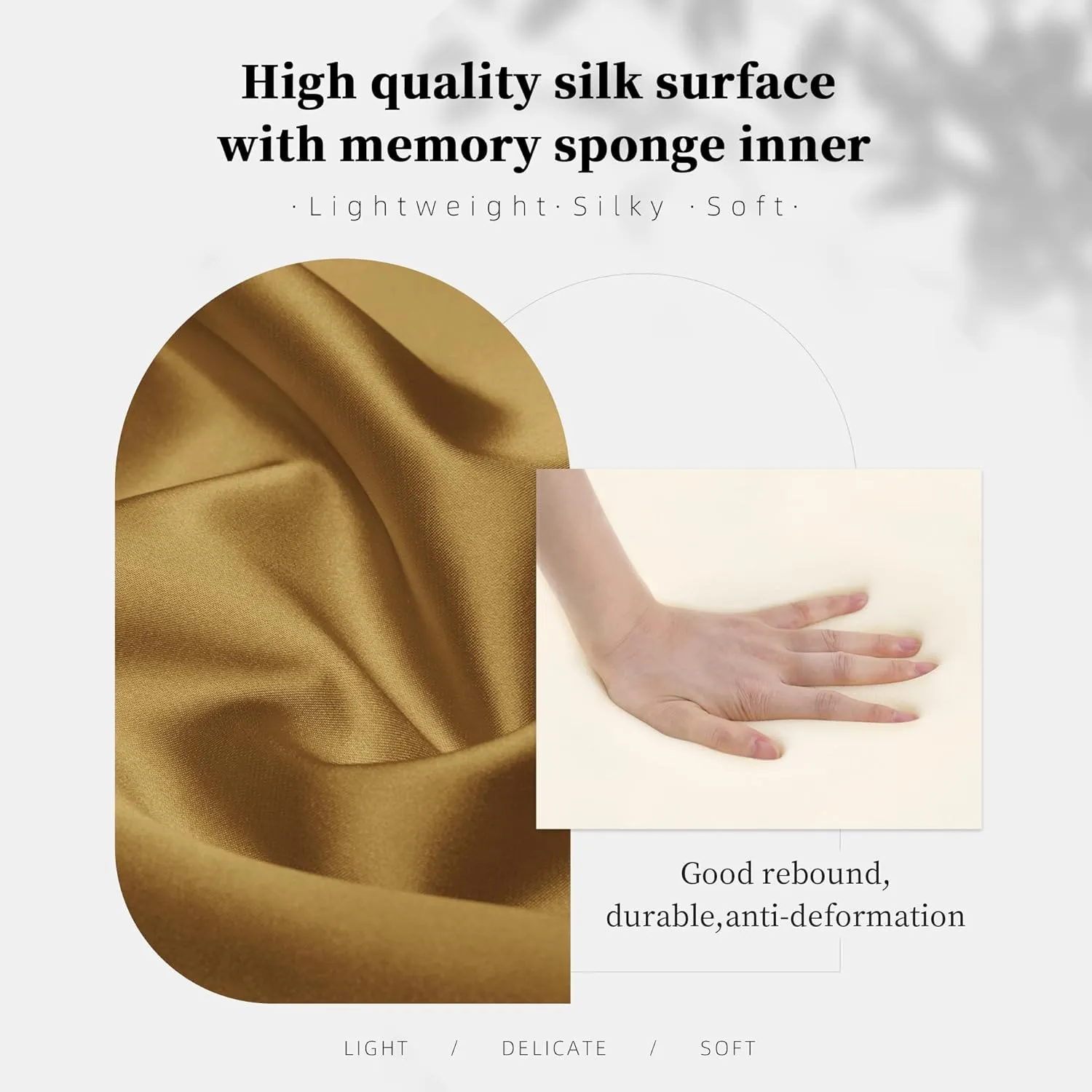 Pillow Insert for Picotin 18, Memory Foam Bag Pillow for Luxury Bag, Satin Soft Surface, Lightweight Shaper for Women Purse (Biscuit, PC18)