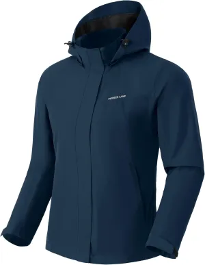 Pioneer Camp Women's Rain Jacket with Hood Waterproof Windbreaker Rain Coats Lightweight Raincoat for Outdoor Hiking Travel
