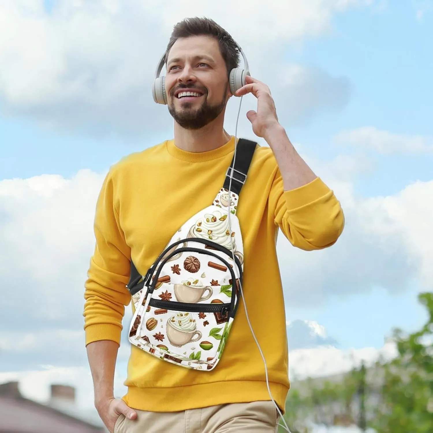 pistachio vanilla and cinnamon hot choco Sling Backpack Bag
