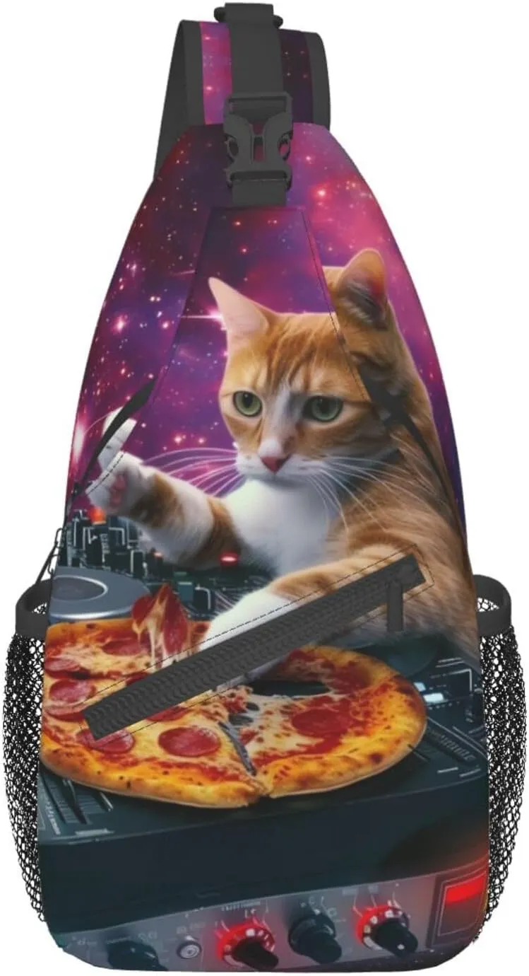 Pizza Cats Crossbody Bag for Women Men- Fashion Backpack Daypack Travel Shoulder Bags Outdoor