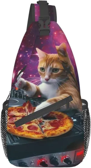 Pizza Cats Crossbody Bag for Women Men- Fashion Backpack Daypack Travel Shoulder Bags Outdoor