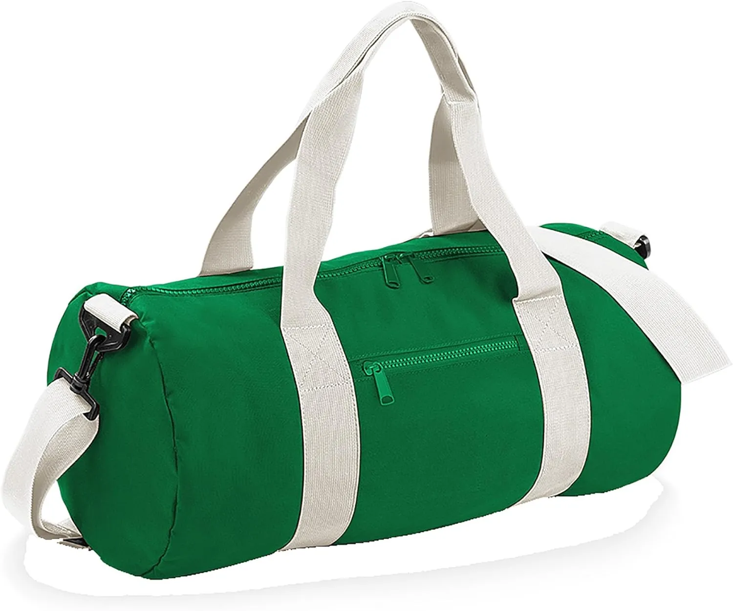 Plain Varsity Barrel/Duffel Bag (20 Liters) (One Size) (Kelly Green/Off White)