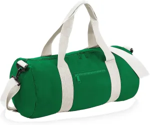 Plain Varsity Barrel/Duffel Bag (20 Liters) (One Size) (Kelly Green/Off White)