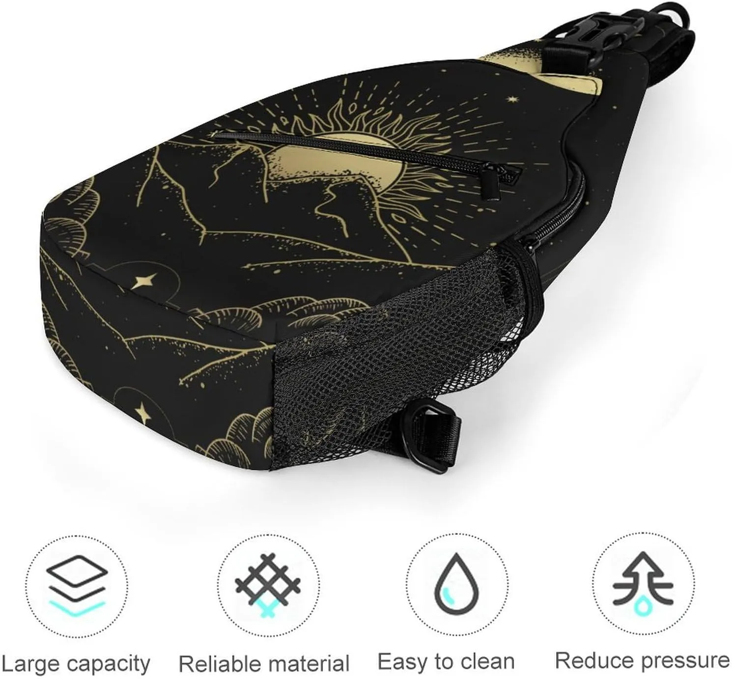 Planet-sun-planets-print Sling Bag Crossbody Chest Bag Shoulder Bag For Travel Hiking Cycling Camping, 38x20cm, Style-4
