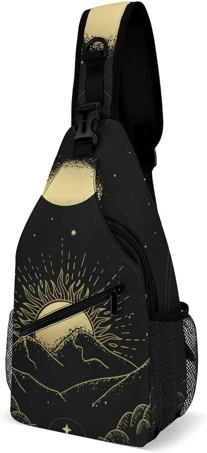 Planet-sun-planets-print Sling Bag Crossbody Chest Bag Shoulder Bag For Travel Hiking Cycling Camping, 38x20cm, Style-4