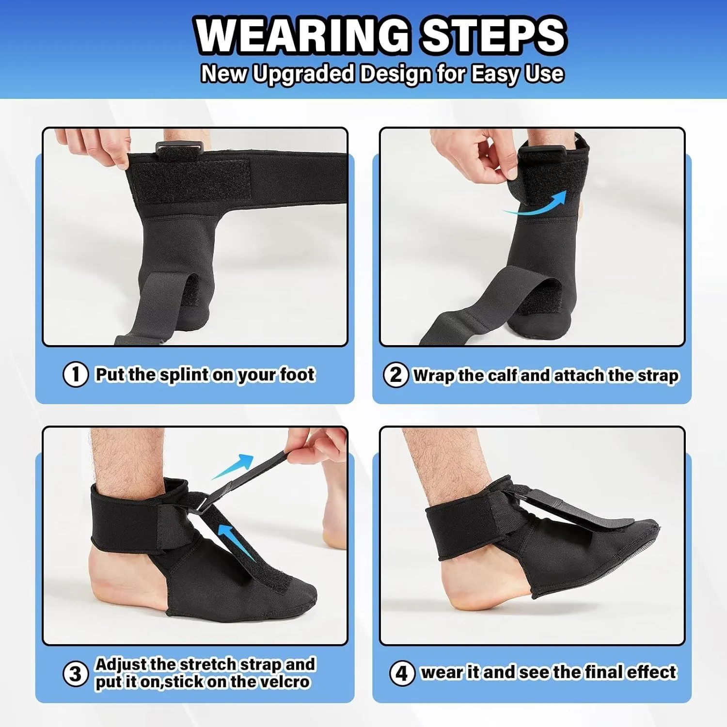 Plantar Fasciitis Relief Night Splint,Planters Facetious Brace Relief with Arch Support for Sleeping, Foot Drop ,Achilles Tendonitis ,Planters Facetious Relief Night Sling for Women & Men(Medium)