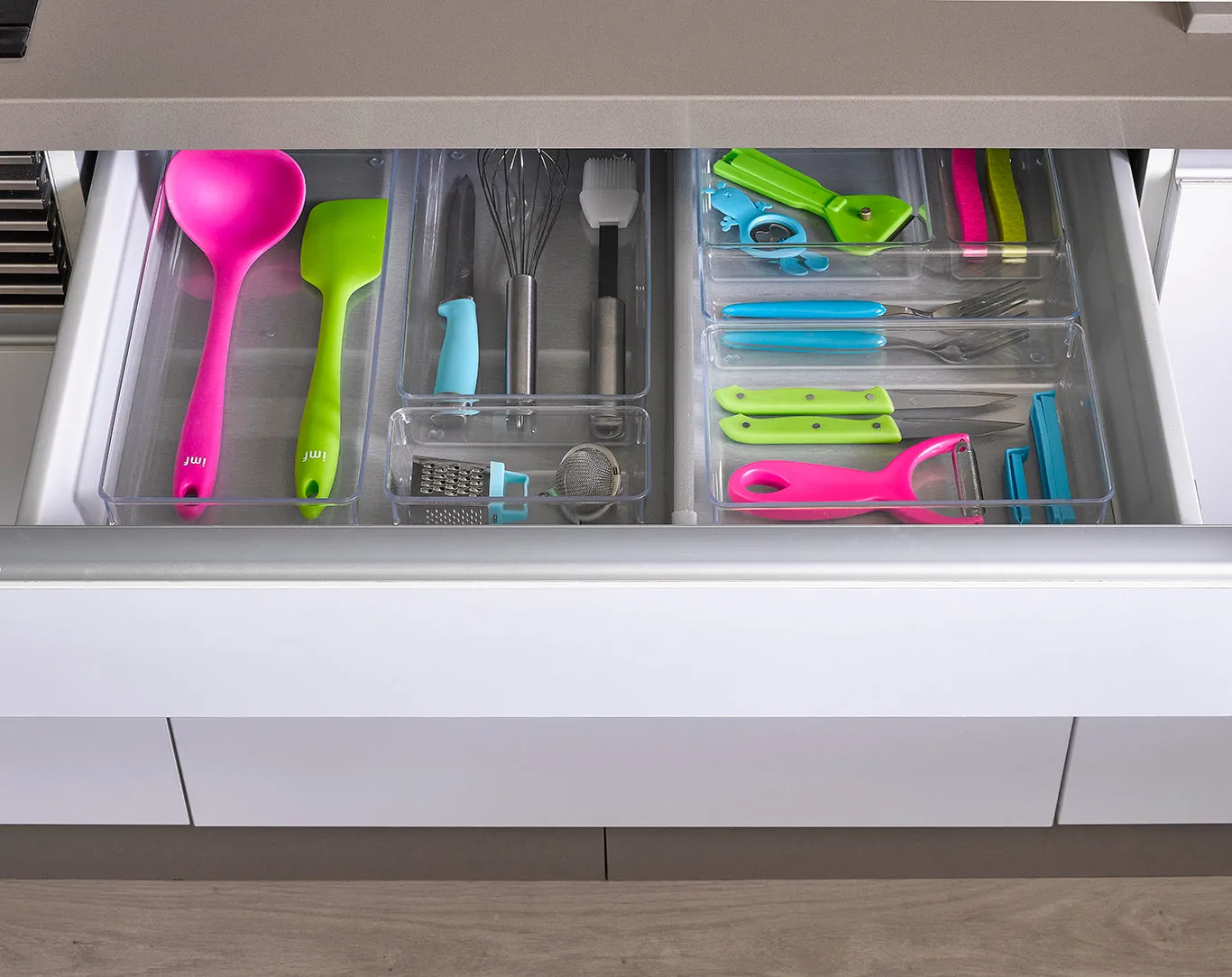 Plastic Forte Transparent Kitchen Drawer Organizer, Cutlery Tray - No. 6