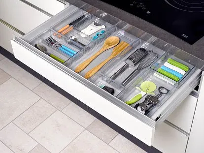 Plastic Forte Transparent Kitchen Drawer Organizer, Cutlery Tray - No. 6