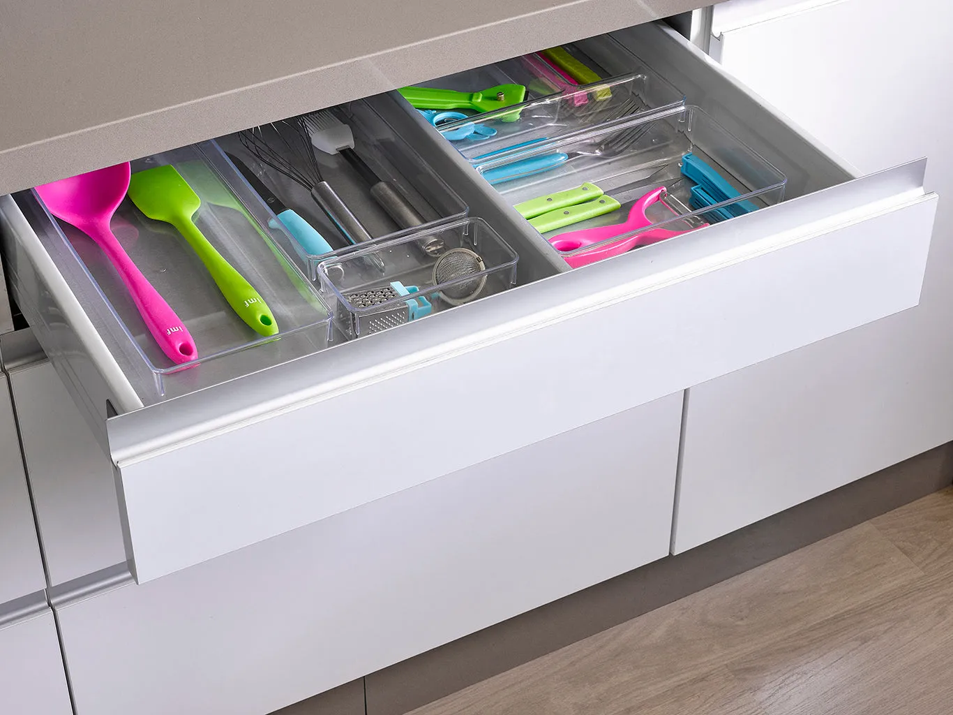 Plastic Forte Transparent Kitchen Drawer Organizer, Cutlery Tray - No. 6