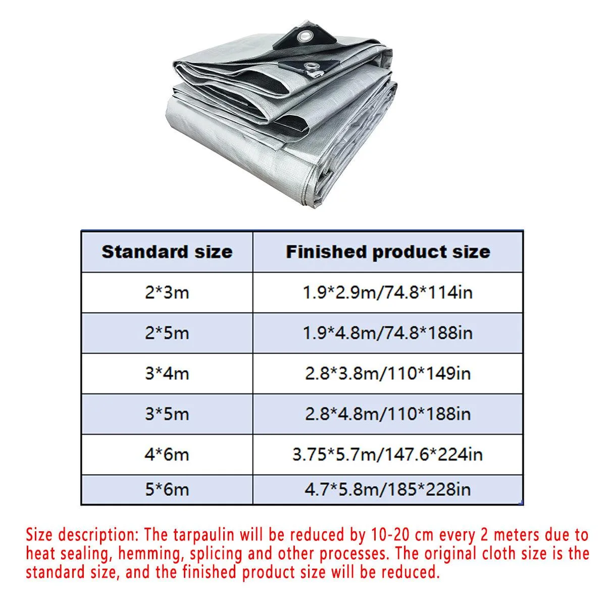 Plastic Waterproof Tarpaulin Outdoor Sunshade Rainproof Cover for Garden Use