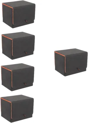 POPETPOP 5pcs Card Decks Storage Box Pu Organizer for Trading Cards Compact Case for Games Lightweight Design for Easy Carrying Organizing