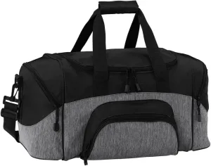 Port Authority - Small Colorblock Sport Duffel. BG990S, Heather Grey/ Black, OSFA