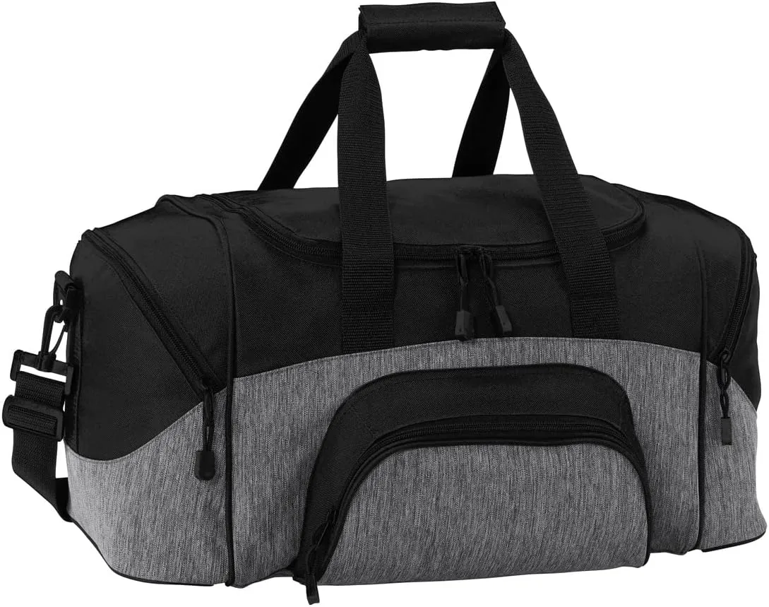 Port Authority - Small Colorblock Sport Duffel. BG990S, Heather Grey/ Black, OSFA