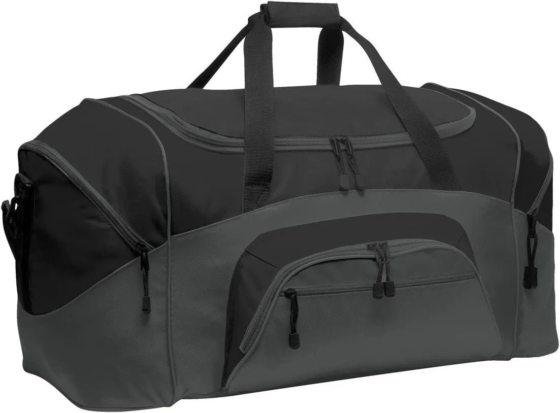 Port Authority - Standard Colorblock Sport Duffel. BG99, Black/ Dark Charcoal, OSFA