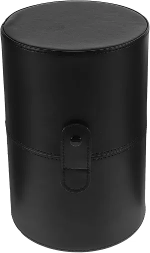 Portable Makeup Brush Case Organizer with Lid - Storage Bucket, 20.10x13.20x13.20CM, Black