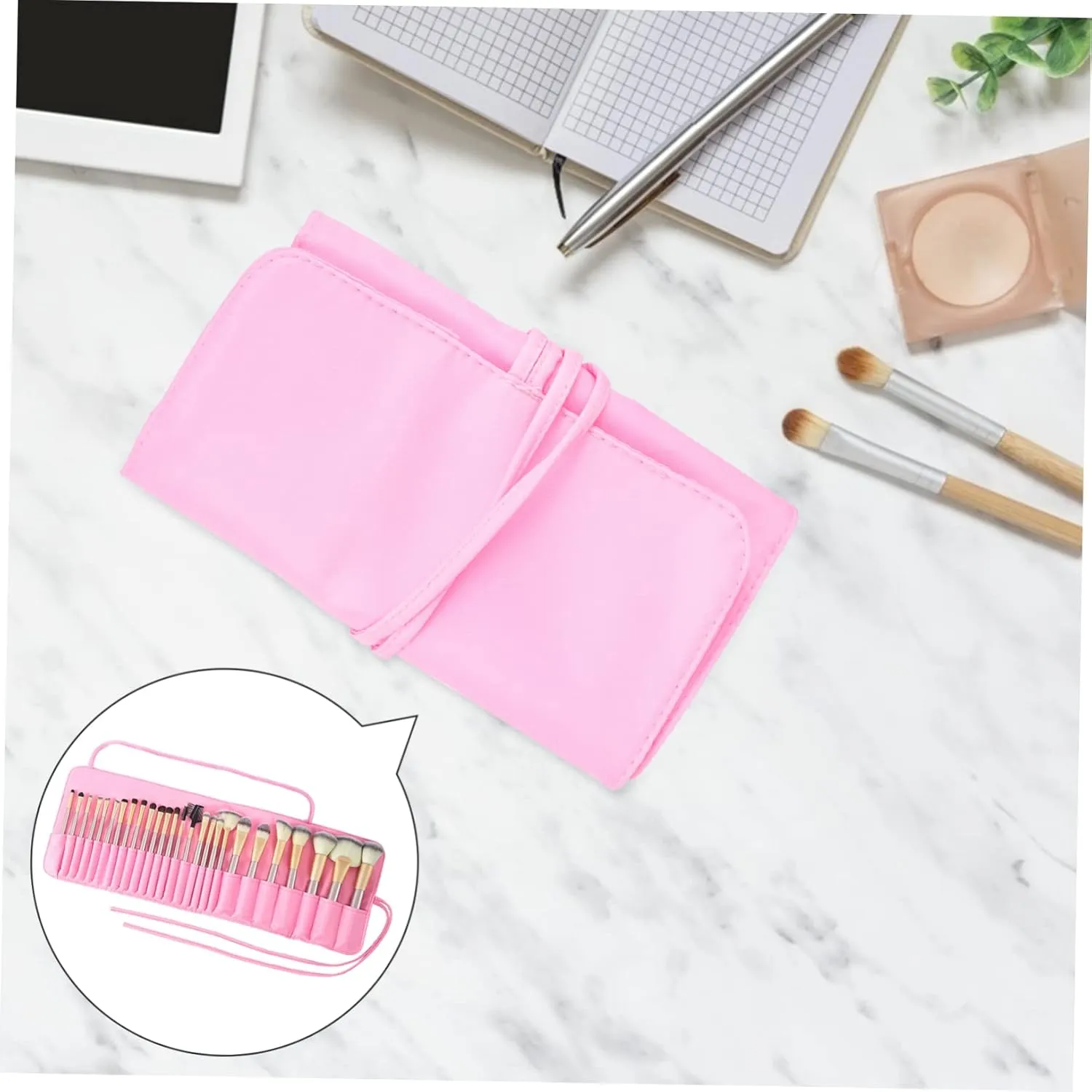 Portable Makeup Brush Holder Organizer Case Rolling Pouch for Travel Business Trips and Outdoor Activities Present for Women and Girls Spacious and Convenient