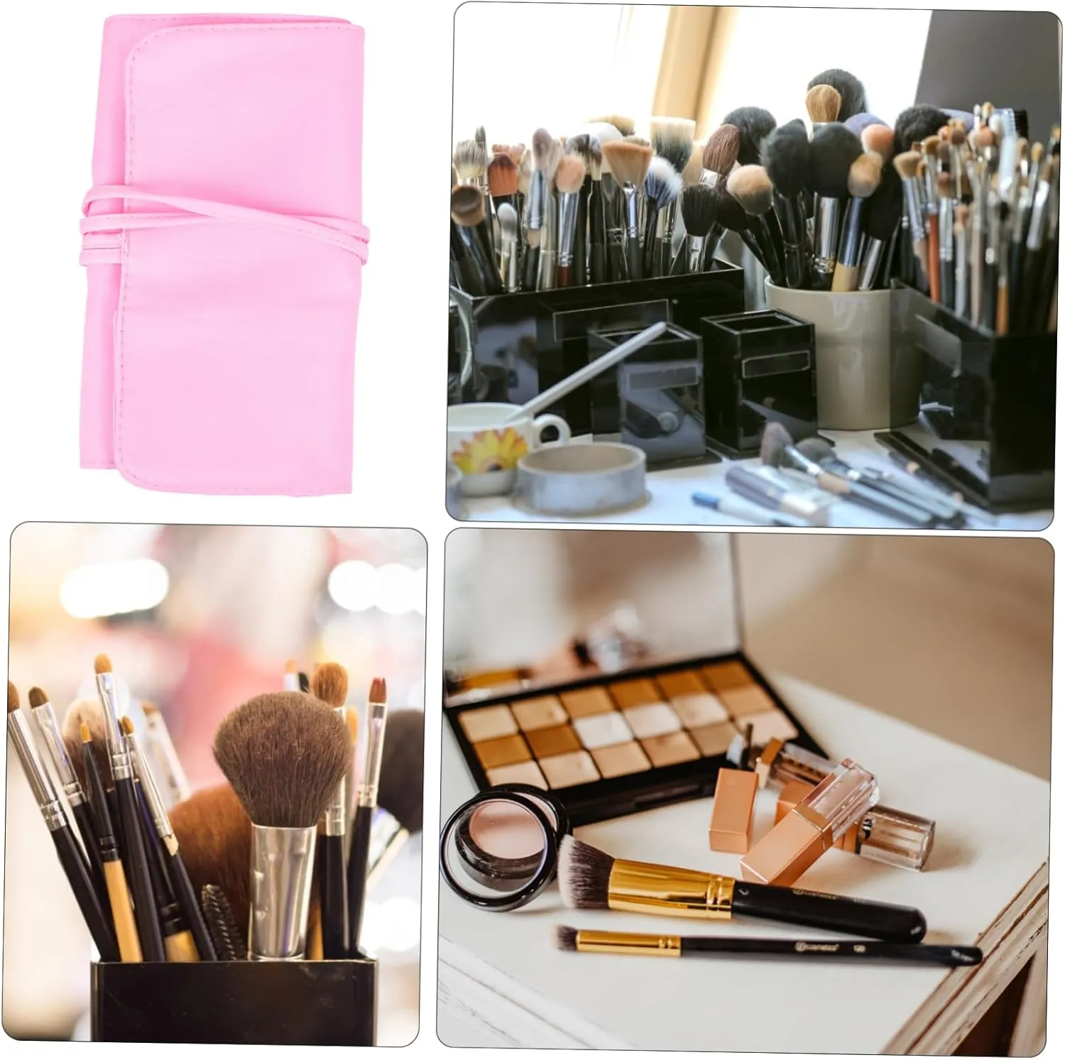 Portable Makeup Brush Holder Organizer Case Rolling Pouch for Travel Business Trips and Outdoor Activities Present for Women and Girls Spacious and Convenient