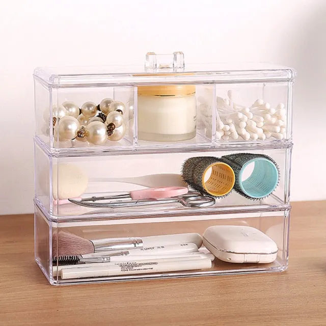 Portable Transparent Makeup Organizer