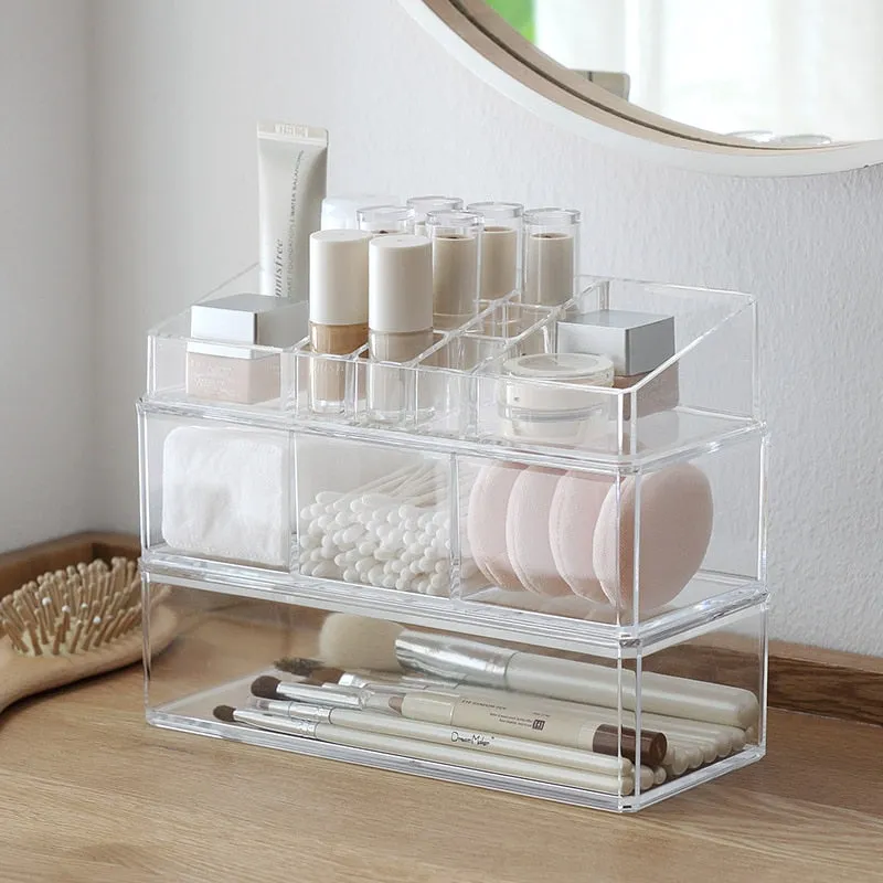 Portable Transparent Makeup Organizer