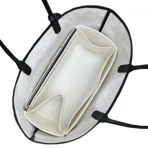 Premium Bag Organizer fits St louis PM Bag Organizer and St Louis GM Tote Bag Insert, Handmade 2mm Double Layered Oval Shaped Felt Snug Sturdy Silver Zipper (For St Louis GM, Sunrise Red)