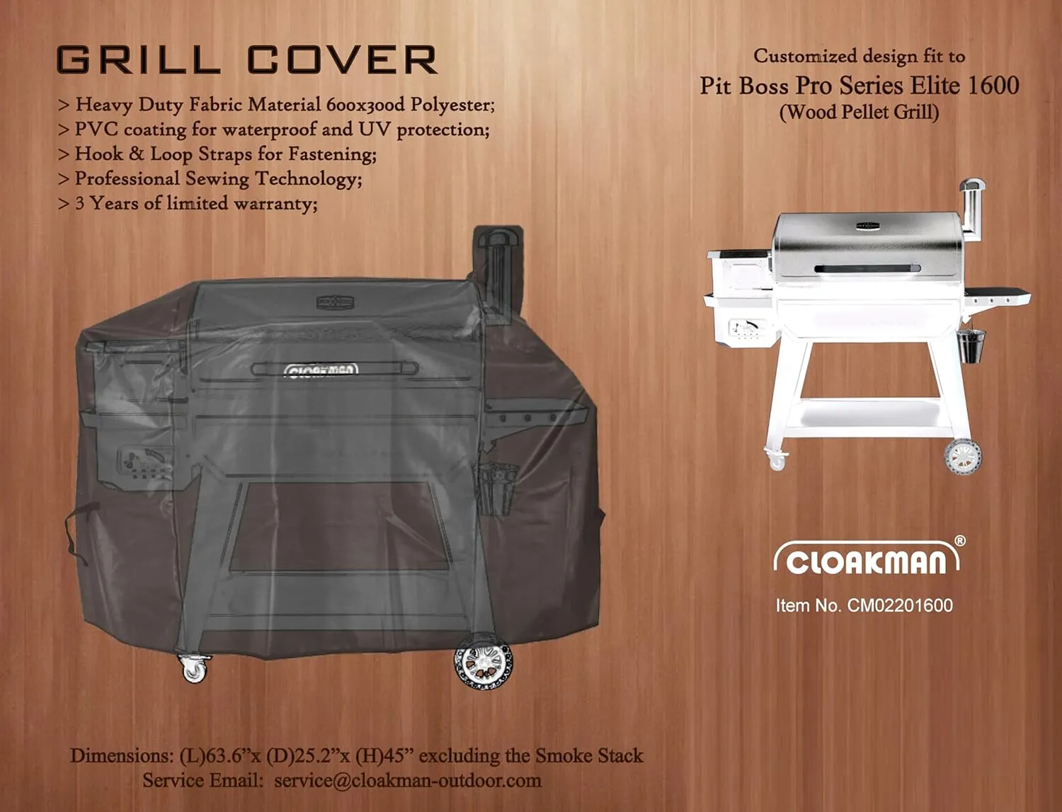 Premium Heavy-Duty Grill Cover for Pit Boss Pro Series Elite 1600 Wood Pellet Smoker Grill