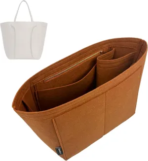 Premium Purse Organizer compatible with Celine Cabas Phantom Bag Insert - Handmade 2mm Felt Bag Organizer Oval Shaped (Geyser Blue, For Small Cabas Phantom)