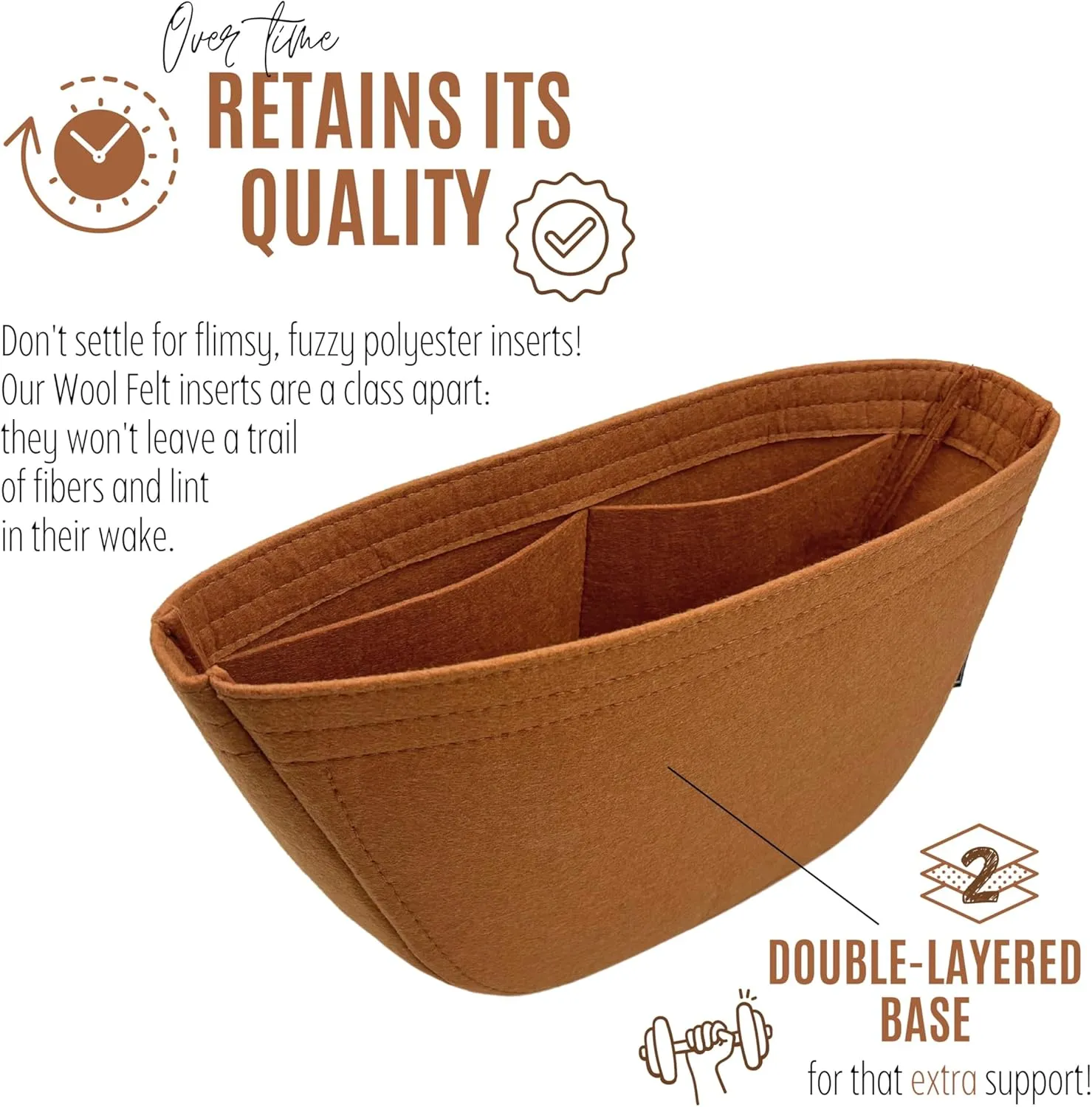 Premium Purse Organizer compatible with Celine Heloise Cuir Bag Organizer - Handmade 2mm Felt Purse Insert, Pefect Fit Round Shape (Beige, For Medium Hel*ise)