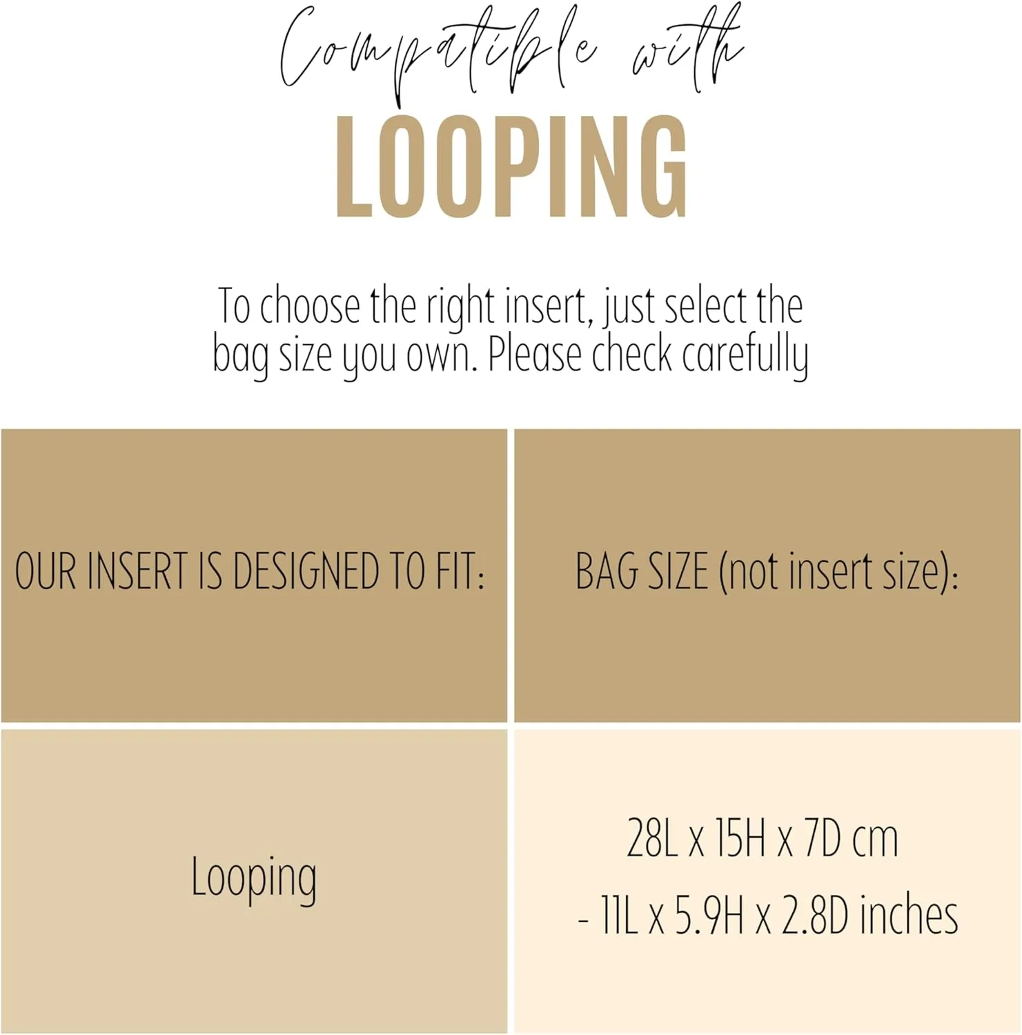 Premium Purse Organizer compatible with Lv Looping Insert - Handmade Bag Organizer 2mm Thick, Perfect fit (Geyser Blue, For Looping)