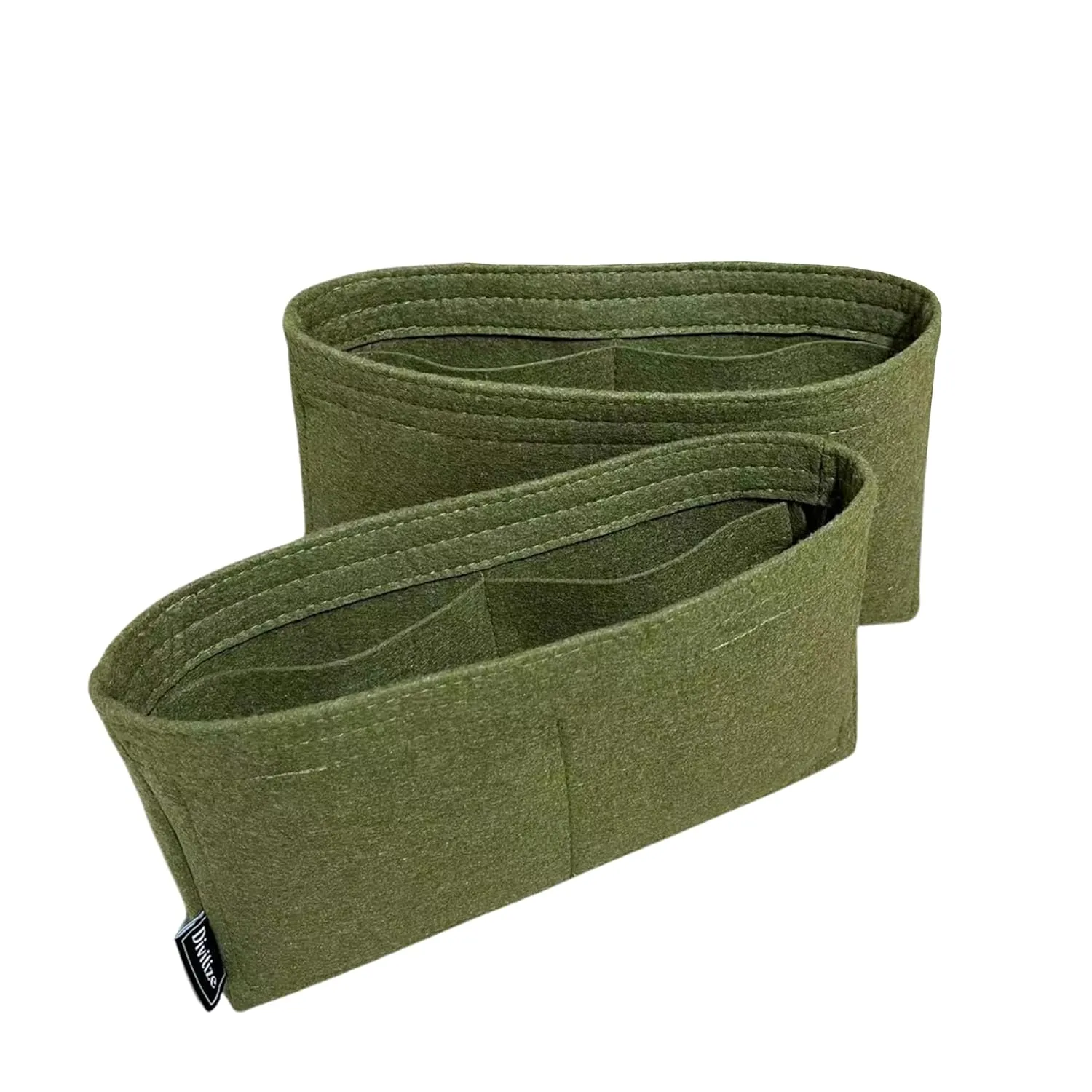 Premium Purse Organizer fits College Bag Insert, Medium College Bag Organizer, Large College Organizer, FULL Set of 2 Handmade Felt Inserts 2mm Thick Snug (For Medium College, Geyser Blue)